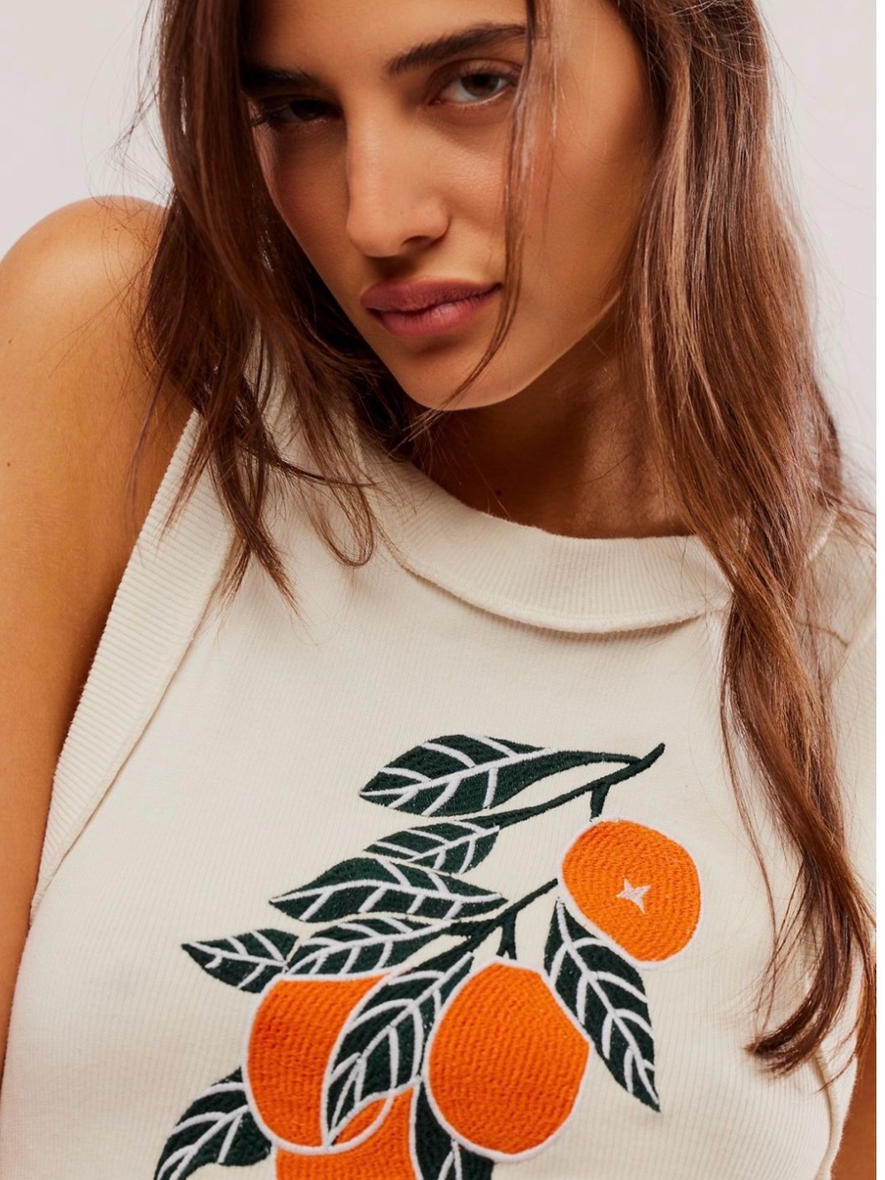 Banner Day Oranges Embroidery Tank - Picture 3 of 5